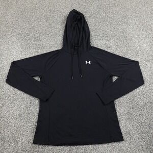 Under Armour Hoodie Womens M Black Loose HeatGear Sweater Sweatshirt‎ Pullover